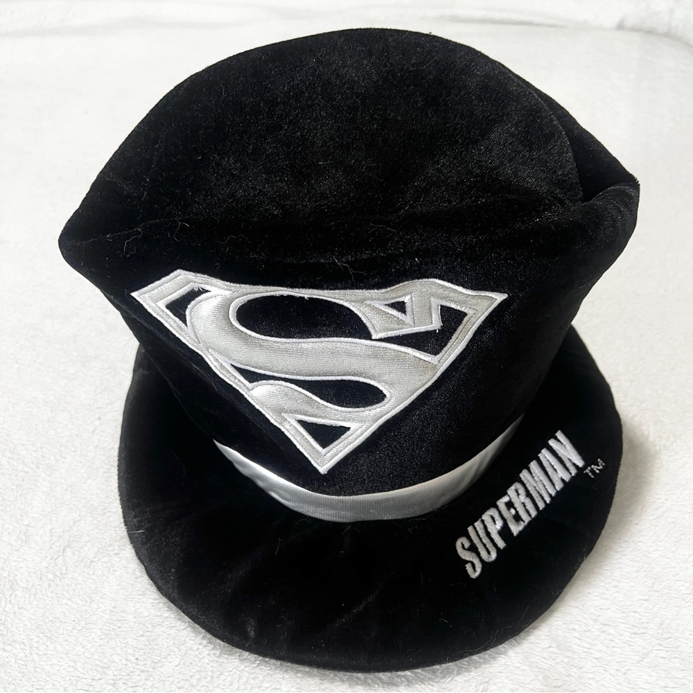 Superman Hat Black DC Comics Six Flags Magic Mountain Soft Bucket/Top Hat